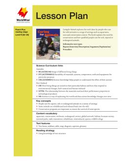 Lesson Plan - Caring for Animals