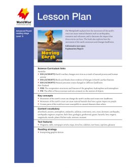 Lesson Plan - Our Moving Earth