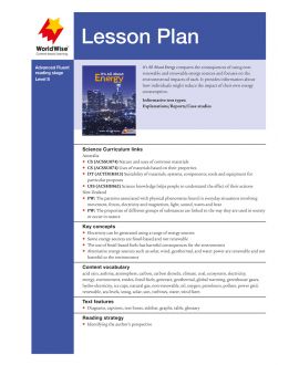 Lesson Plan - It's All About Energy