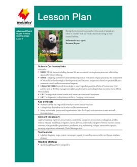 Lesson Plan - Sharing the Environment