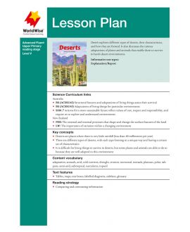 Lesson Plan - Deserts