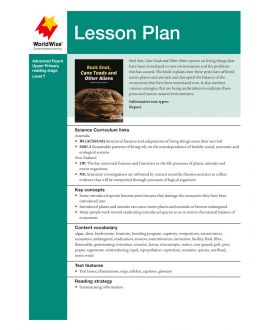 Lesson Plan - Rock Snot, Cane Toads and Other Aliens