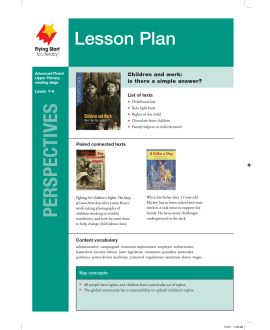 Lesson Plan - Children and Work: What Are the Issues?