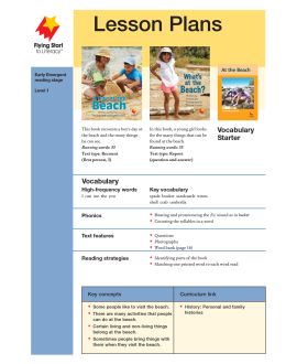 Lesson Plan - A Day at the Beach | What’s at the Beach? LP