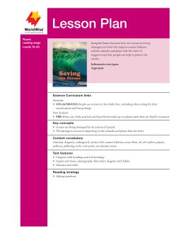 Lesson Plan - Saving the Oceans