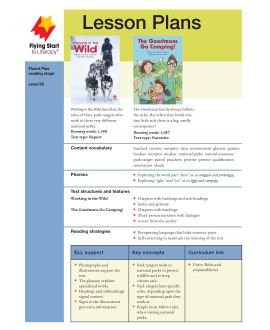 Lesson Plan - Working In the Wild | The Goodmans Go Camping