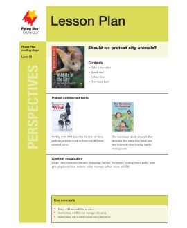 Lesson Plan - Wildlife in the City: Why Should We Protect It?