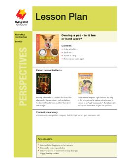 Lesson Plan - Owning a Pet: The Ups and Downs