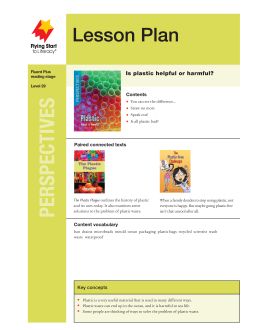Lesson Plan - Plastic: Helpful or Harmful?