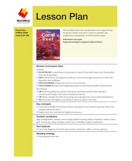 Lesson Plan - The Coral Reef