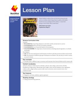 Lesson Plan - Animal Architects