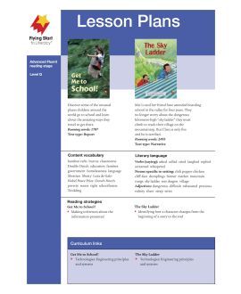 Lesson Plan - Get Me to School! | The Sky Ladder
