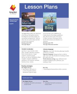 Lesson Plan - The Mighty Murray | River Boy