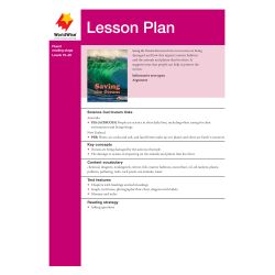 Lesson Plan - Saving the Oceans